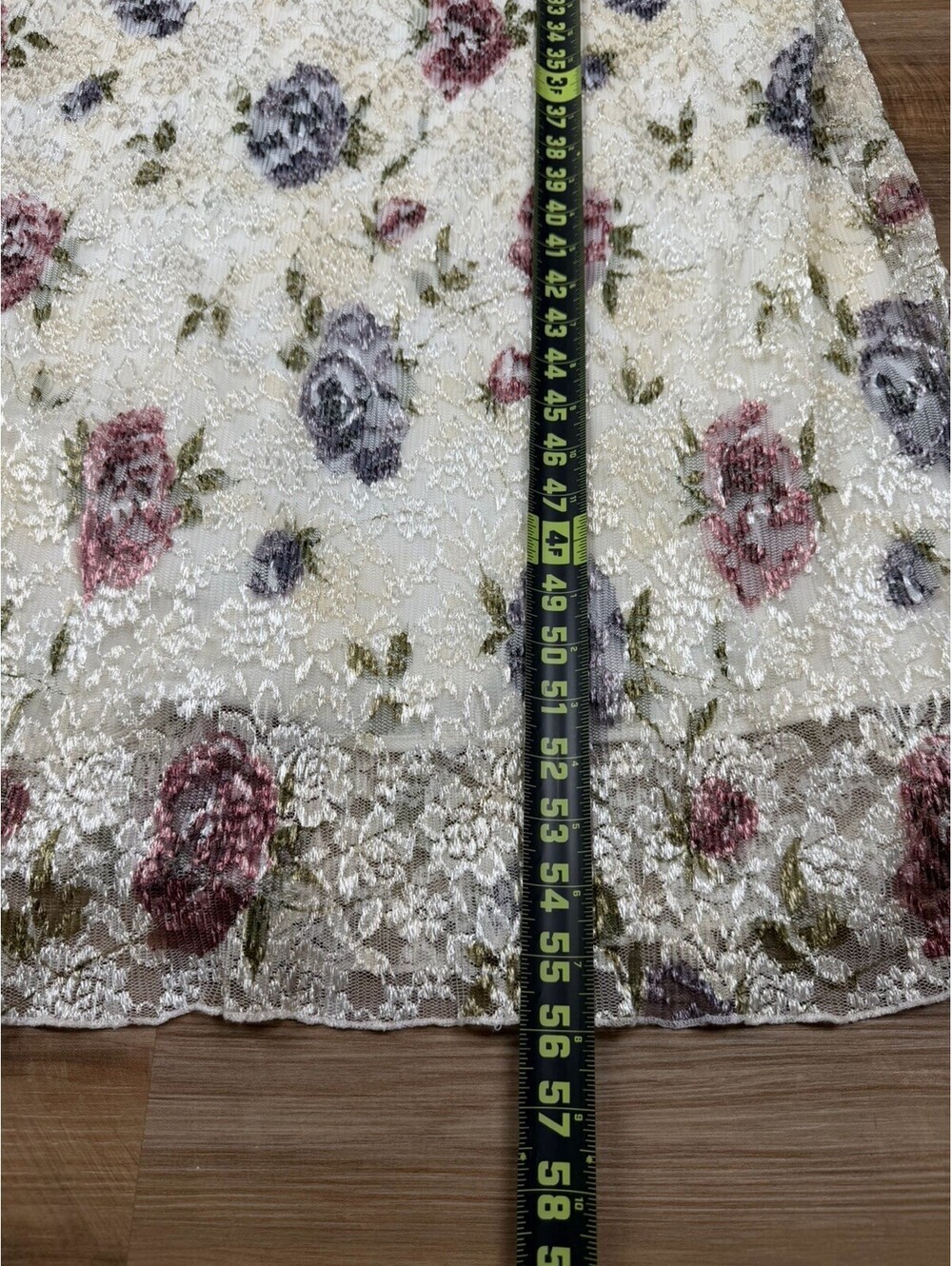 90s Fairycore Maxi Dress w/ Floral Lace Overlay Size 14 Grunge Coquette Romantic - Picture 8 of 9